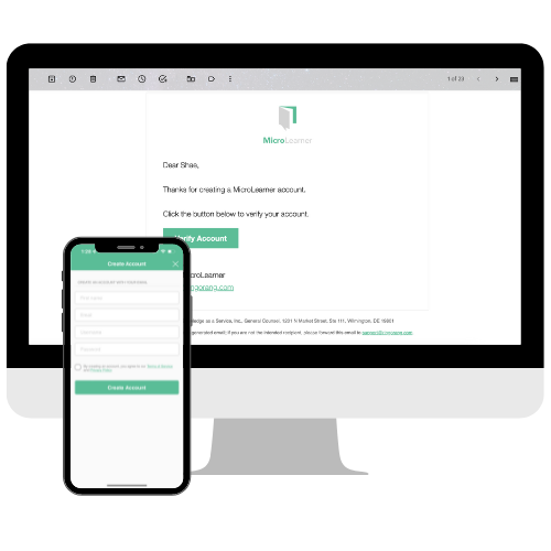 create and verify your microlearner app account